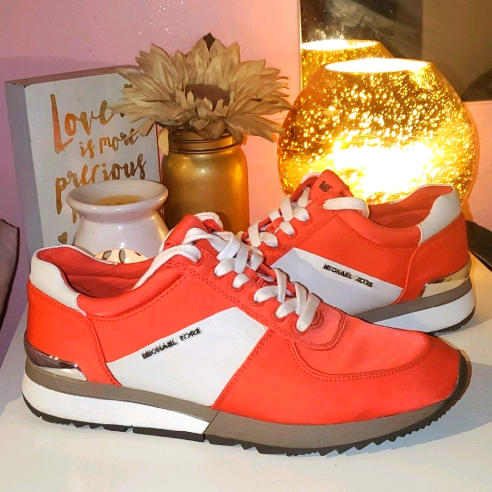 Michael kors red Allie nylon &leather sneakers